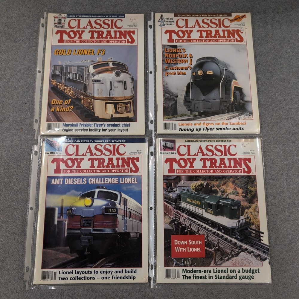 Lot 4 Classic Toy Trains Magazine 1994 March May September November Lionel Flyer